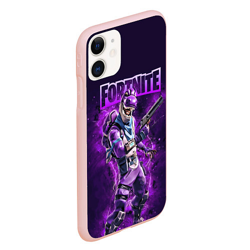 Чехол iPhone 11 матовый Fortnite Bronto Скин динозавра Видеоигра / 3D-Светло-розовый – фото 2