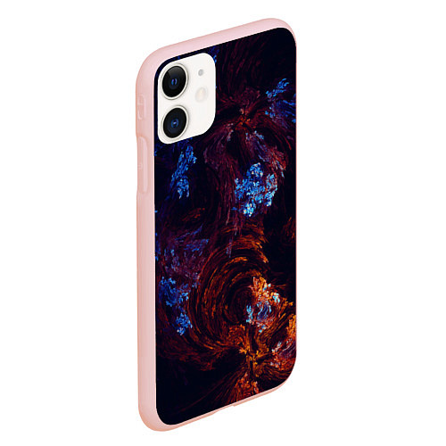 Чехол iPhone 11 матовый Синие и Красные Коралловые Рифы / 3D-Светло-розовый – фото 2