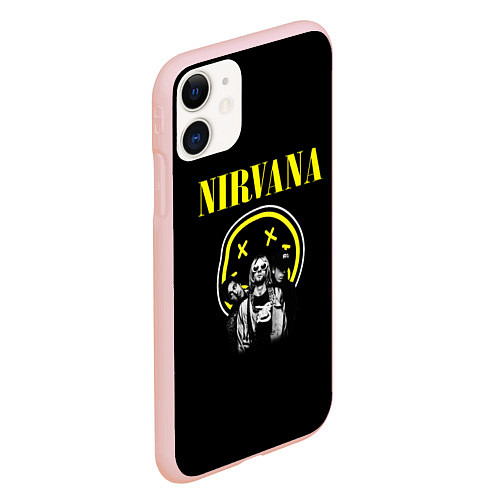 Чехол iPhone 11 матовый NIRVANA логотип и исполнители / 3D-Светло-розовый – фото 2