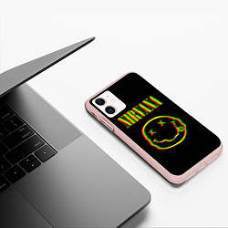 Чехол iPhone 11 матовый Nirvana глитч, цвет: 3D-светло-розовый — фото 2