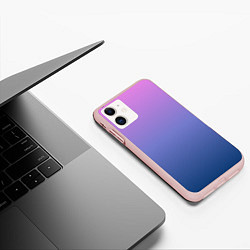 Чехол iPhone 11 матовый PINK-BLUE GRADIENT ГРАДИЕНТ, цвет: 3D-светло-розовый — фото 2