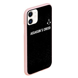 Чехол iPhone 11 матовый Assassins Creed Glitch на темном фоне, цвет: 3D-светло-розовый — фото 2