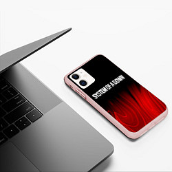 Чехол iPhone 11 матовый System of a Down Red Plasma, цвет: 3D-светло-розовый — фото 2