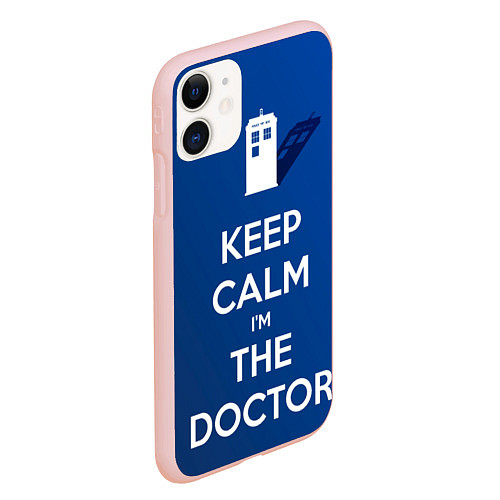 Чехол iPhone 11 матовый Keep calm Im the Doctor / 3D-Светло-розовый – фото 2