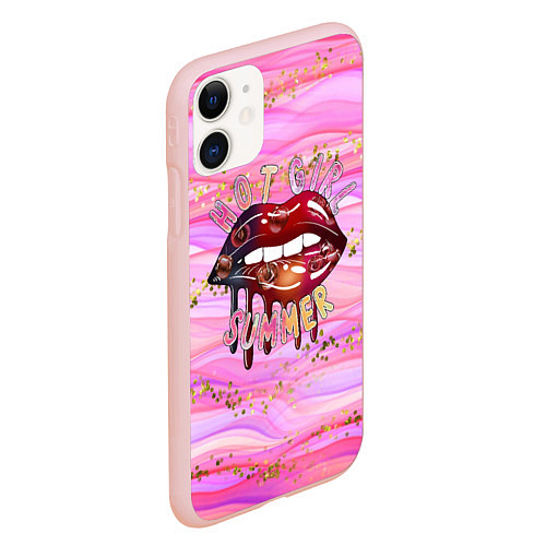 Чехол iPhone 11 матовый HOT GIRL SUMMER / 3D-Светло-розовый – фото 2