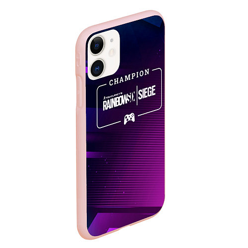 Чехол iPhone 11 матовый Rainbow Six Gaming Champion: рамка с лого и джойст / 3D-Светло-розовый – фото 2