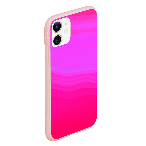 Чехол iPhone 11 матовый Neon pink bright abstract background / 3D-Светло-розовый – фото 2