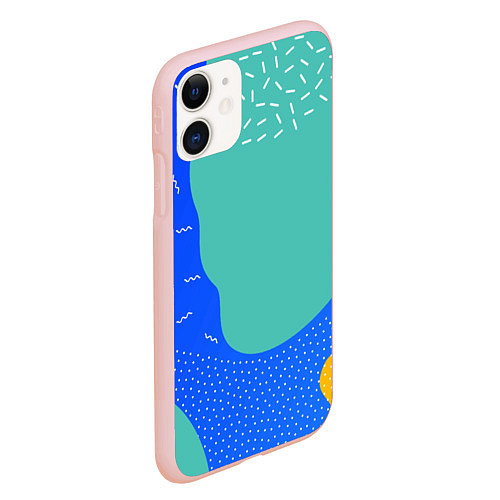 Чехол iPhone 11 матовый Geometry collor / 3D-Светло-розовый – фото 2