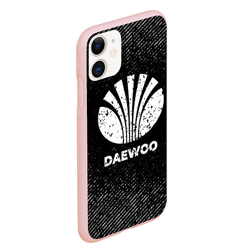 Чехол iPhone 11 матовый Daewoo с потертостями на темном фоне / 3D-Светло-розовый – фото 2