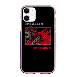 Чехол iPhone 11 матовый Its all in your mind, цвет: 3D-светло-розовый