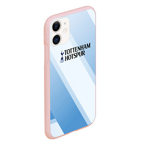 Чехол iPhone 11 матовый Tottenham hotspur Голубые полосы / 3D-Светло-розовый – фото 2