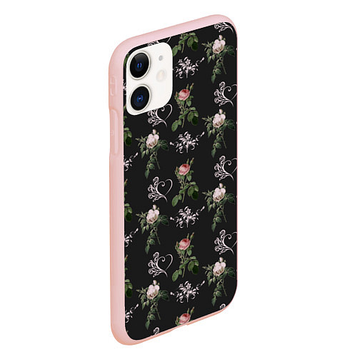 Чехол iPhone 11 матовый Дизайн из роз / 3D-Светло-розовый – фото 2