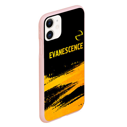 Чехол iPhone 11 матовый Evanescence - gold gradient: символ сверху / 3D-Светло-розовый – фото 2