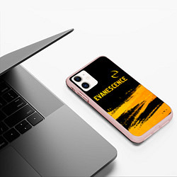 Чехол iPhone 11 матовый Evanescence - gold gradient: символ сверху, цвет: 3D-светло-розовый — фото 2