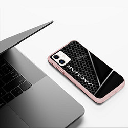 Чехол iPhone 11 матовый Jagur абстракция соты, цвет: 3D-светло-розовый — фото 2