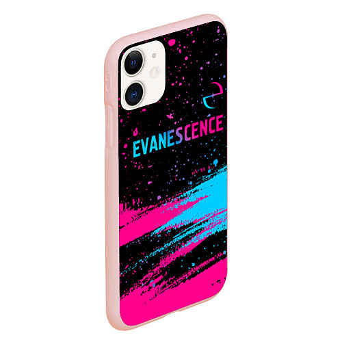 Чехол iPhone 11 матовый Evanescence - neon gradient: символ сверху / 3D-Светло-розовый – фото 2