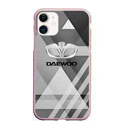 Чехол iPhone 11 матовый Daewoo - logo, цвет: 3D-светло-розовый