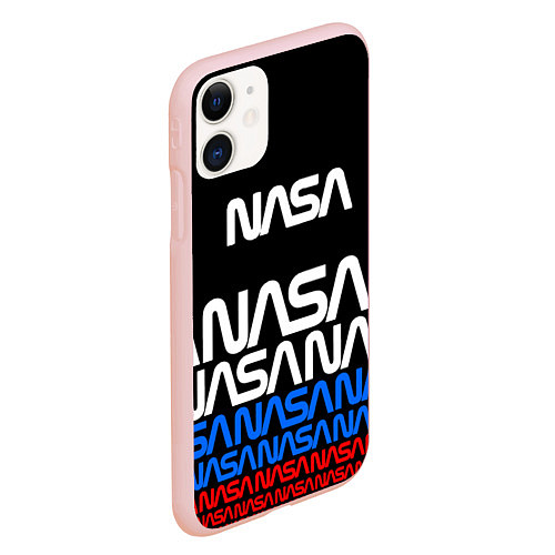 Чехол iPhone 11 матовый Nasa gпаттерн / 3D-Светло-розовый – фото 2