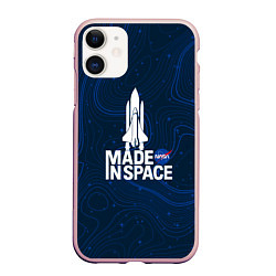 Чехол iPhone 11 матовый Nasa звёзды, цвет: 3D-светло-розовый