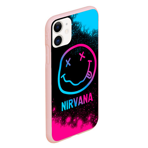 Чехол iPhone 11 матовый Nirvana - neon gradient / 3D-Светло-розовый – фото 2