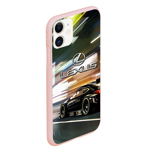 Чехол iPhone 11 матовый Lexus - скорость режим / 3D-Светло-розовый – фото 2