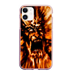 Чехол iPhone 11 матовый Fire demon scream, цвет: 3D-светло-розовый