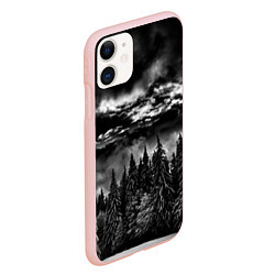 Чехол iPhone 11 матовый Night Forest, цвет: 3D-светло-розовый — фото 2