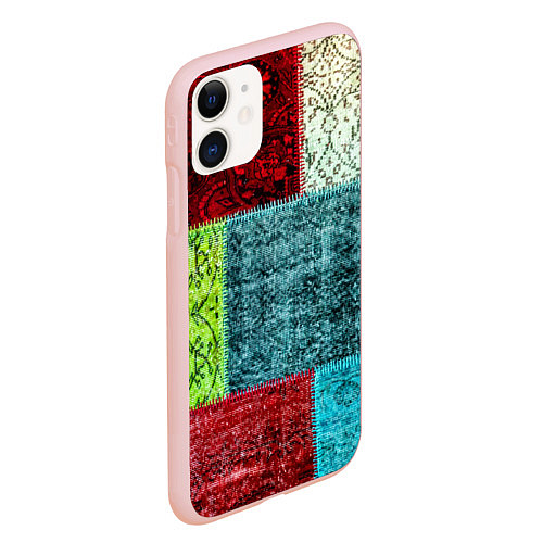 Чехол iPhone 11 матовый Patchwork - art / 3D-Светло-розовый – фото 2