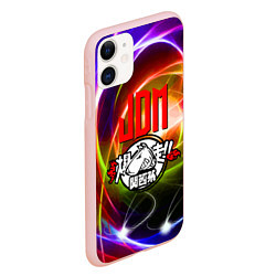 Чехол iPhone 11 матовый Jdm bull terrier, цвет: 3D-светло-розовый — фото 2