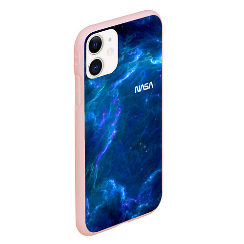 Чехол iPhone 11 матовый Бескрайний космос - Nasa / 3D-Светло-розовый – фото 2