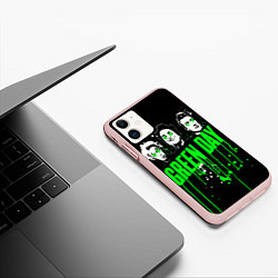 Чехол iPhone 11 матовый Green day paint, цвет: 3D-светло-розовый — фото 2