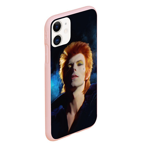 Чехол iPhone 11 матовый David Bowie - Jean Genie / 3D-Светло-розовый – фото 2
