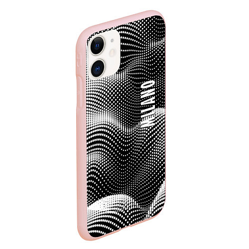 Чехол iPhone 11 матовый Авангардный фрактальный паттерн - Милан / 3D-Светло-розовый – фото 2