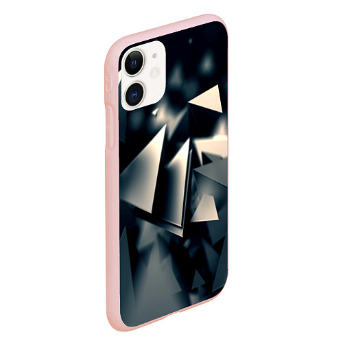 Чехол iPhone 11 матовый Dark abstraction / 3D-Светло-розовый – фото 2