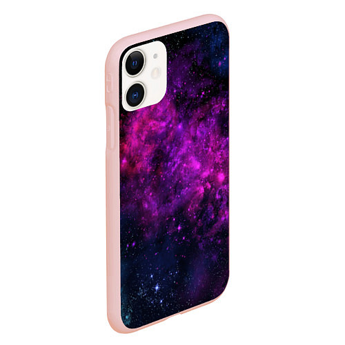 Чехол iPhone 11 матовый Neon pink nebula / 3D-Светло-розовый – фото 2