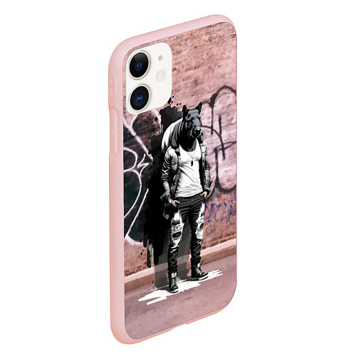Чехол iPhone 11 матовый Dude capybara - Bronx - graffiti / 3D-Светло-розовый – фото 2