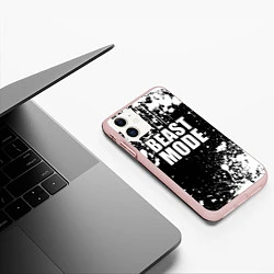 Чехол iPhone 11 матовый Бист мод - брызги, цвет: 3D-светло-розовый — фото 2
