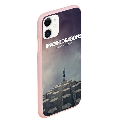 Чехол iPhone 11 матовый Imagine Dragons: Night Visions / 3D-Светло-розовый – фото 2