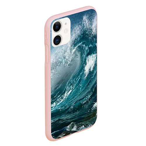 Чехол iPhone 11 матовый Волна / 3D-Светло-розовый – фото 2