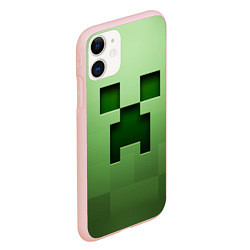 Чехол iPhone 11 матовый Creeper Face, цвет: 3D-светло-розовый — фото 2