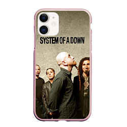 Чехол iPhone 11 матовый System of a Down, цвет: 3D-светло-розовый