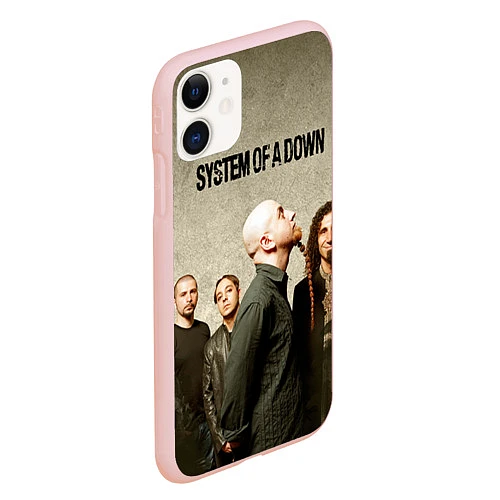 Чехол iPhone 11 матовый System of a Down / 3D-Светло-розовый – фото 2