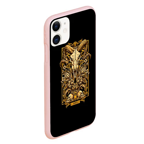 Чехол iPhone 11 матовый Овен / 3D-Светло-розовый – фото 2
