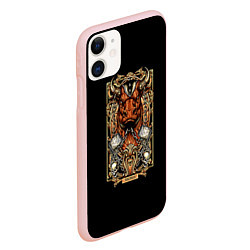 Чехол iPhone 11 матовый Телец, цвет: 3D-светло-розовый — фото 2