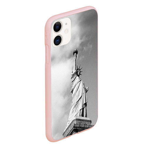 Чехол iPhone 11 матовый Статуя Свободы / 3D-Светло-розовый – фото 2