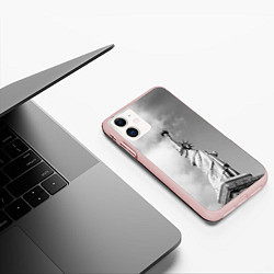 Чехол iPhone 11 матовый Статуя Свободы, цвет: 3D-светло-розовый — фото 2