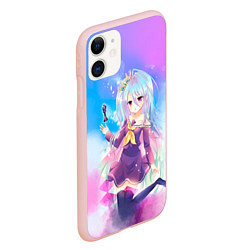 Чехол iPhone 11 матовый No Game No Life, цвет: 3D-светло-розовый — фото 2