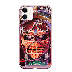 Чехол iPhone 11 матовый Iron Maiden: Dead Rider, цвет: 3D-светло-розовый