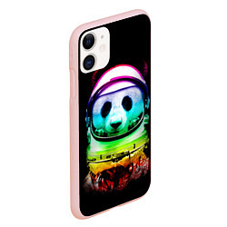Чехол iPhone 11 матовый Панда космонавт, цвет: 3D-светло-розовый — фото 2