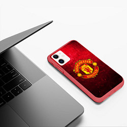 Чехол iPhone 11 матовый Манчестер Юнайтед, цвет: 3D-красный — фото 2